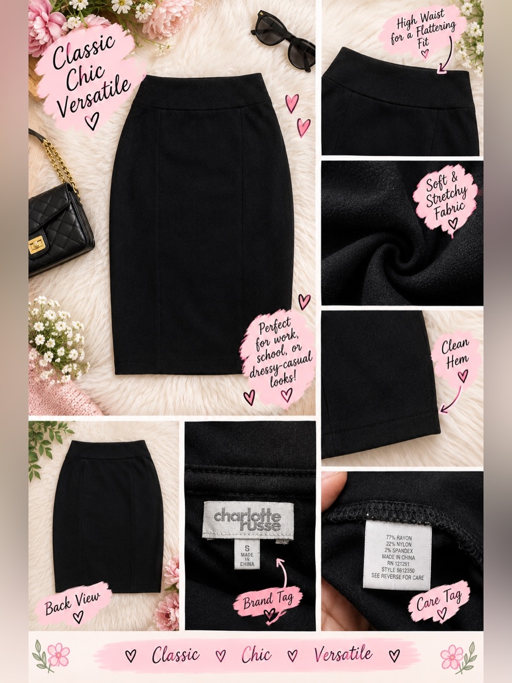 Charlotte Russe Black Pencil Skirt